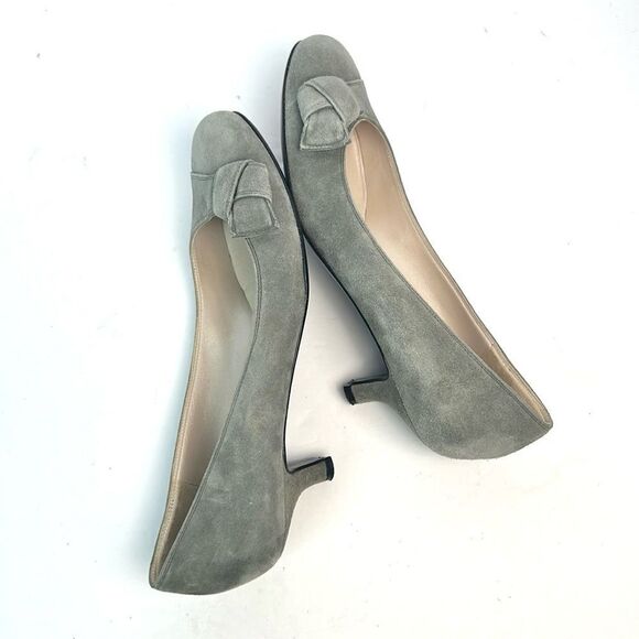 Bruno Magli Gray Suede Kitten Heels Pumps Italy US 9 - Picture 7 of 13